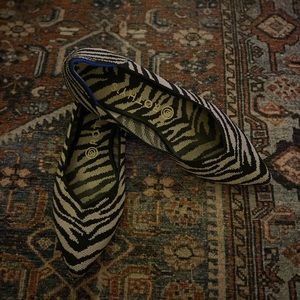 Rothy’s pointed toe flats. Zebra print. Size 9.